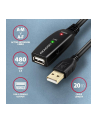 axagon Kabel ADR-220 USB 2.0 A-M -> A-F aktywny kabel przedłużacz/wzmacniacz 20m - nr 30