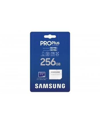 SAMSUNG PRO Plus 256GB microSD UHS-I U3 Full HD 4K UHD 180MB/s Read 130MB/s Write Memory Card Incl. SD-Adapter 2023