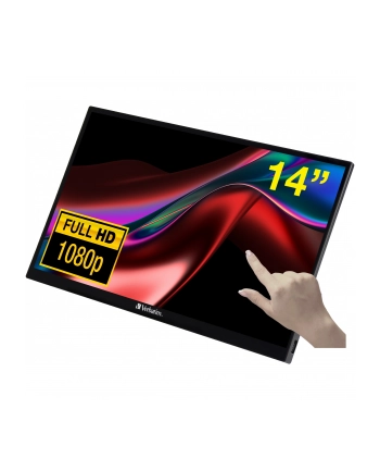 VERBATIM PMT-14 Portable Touchscreen Monitor 14inch Full HD 1080p Metal Housing