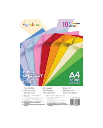 pbs connect Papier kolorowy A4, 100 arkuszy, 80gsm, 10 kolorów neonowych GIMBOO