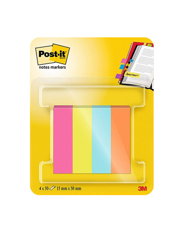 pbs connect Znaczniki samoprzylepne Post-It indeksujące kolorowe neon 12,7x4mm 4x50karteczek 3M-700 główny