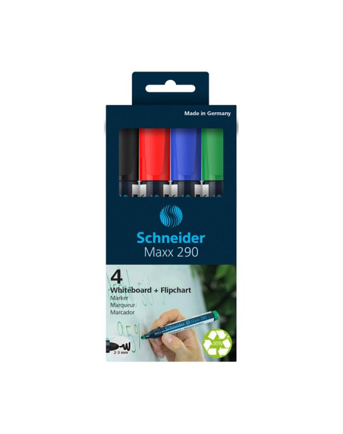 pbs connect Markery do tablic SCHNEID-ER Maxx 290, 2-3mm, 4 kolory, pudełko z zawieszką, mix kolorów główny