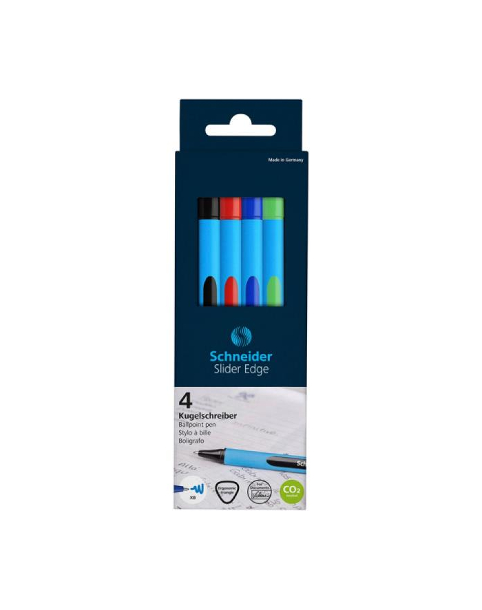 pbs connect Długopisy SCHNEID-ER Slider Edge, XB, 4 kolory, pudełko z zawieszką główny