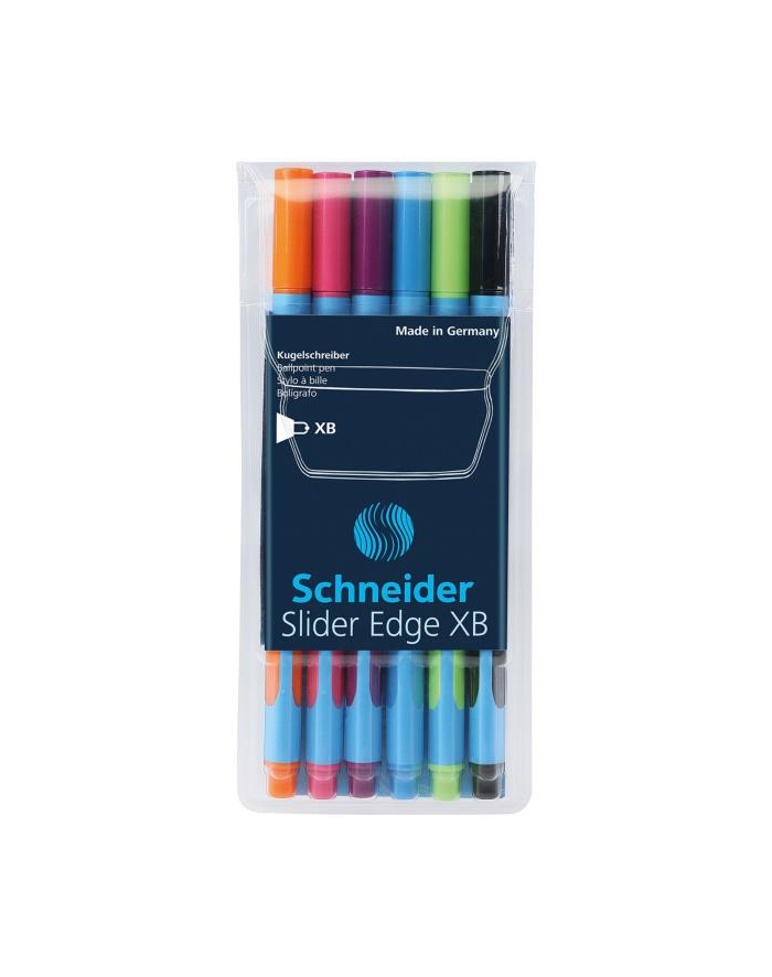 pbs connect Długopisy w etui SCHNEID-ER Slider Edge, XB, 6 kolorów główny