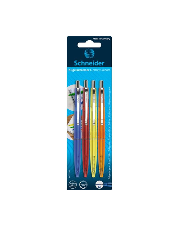 pbs connect Długopis automatyczny SCHNEID-ER K20 ICY, M, 4 szt. blister, mix kolorów główny
