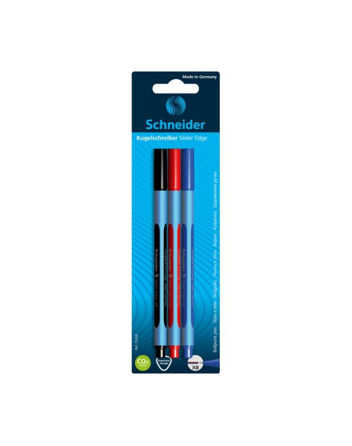 pbs connect Długopis SCHNEID-ER Slider Edge, XB 1,4mm, 3 szt., blister, mix kolorów główny