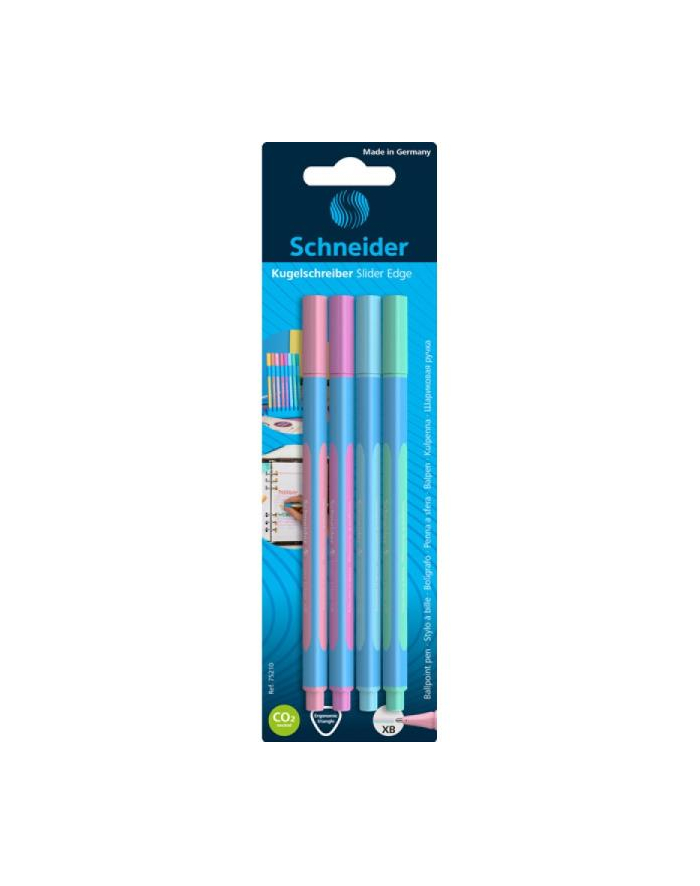pbs connect Długopis SCHNEID-ER Slider Edge, XB, 4kolory blister pastel główny