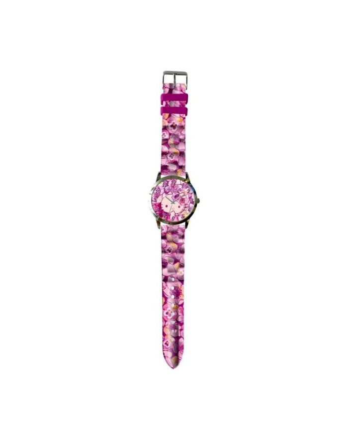 Zegarek analogowy z fioletowym paskiem w metalowym opakowniu Hello Kitty HK50027 Kids Euroswan główny