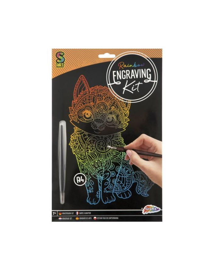 omega toys Zestaw artystyczny do zdrapywania A4 Kot główny