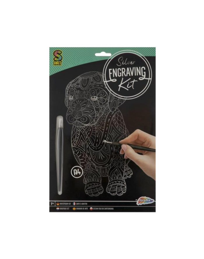 omega toys Zestaw artystyczny do zdrapywania A4 Pies główny