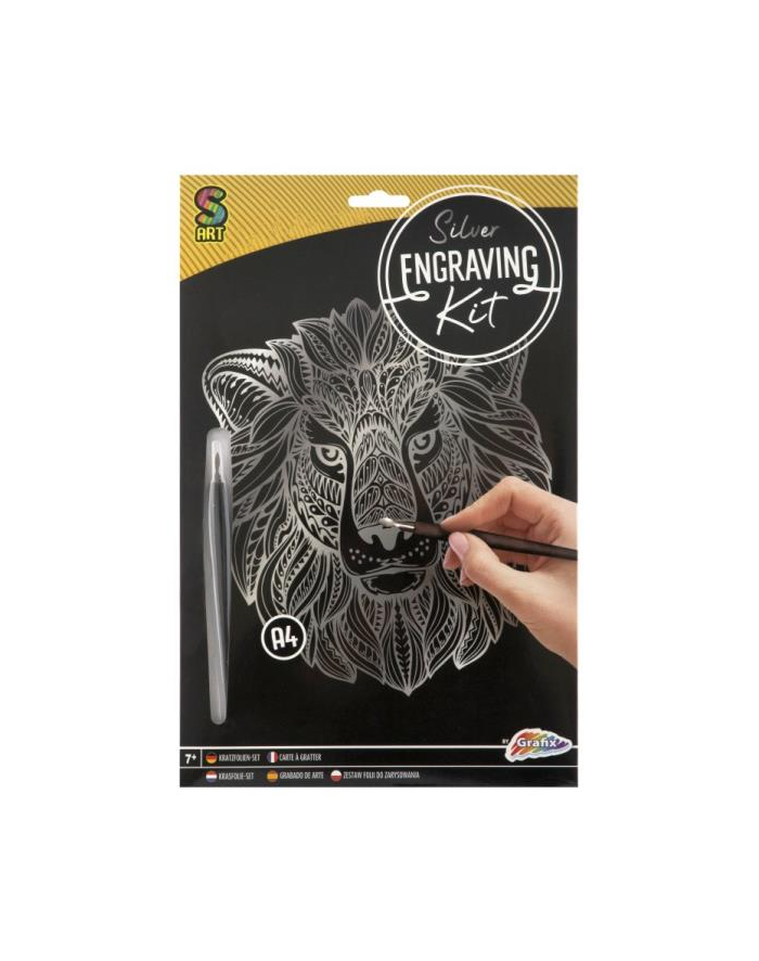 omega toys Zestaw artystyczny do zdrapywania A4 Lew główny