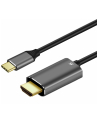 ART CABLE USB-C male - HDMI 2.0 male 4K 60Hz ALU oem 1.8m - nr 1