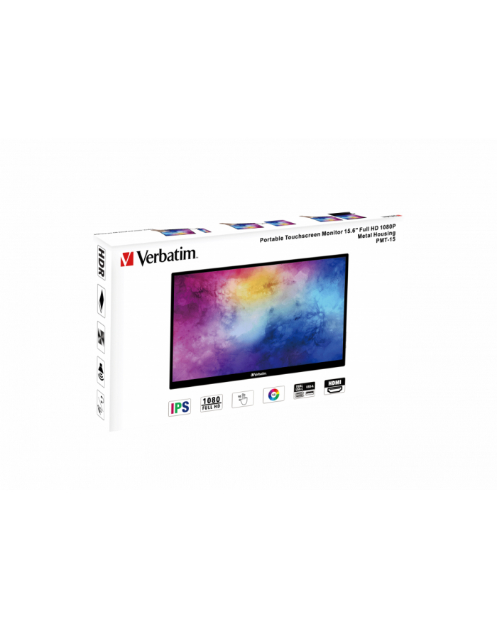 VERBATIM PMT-15 Portable Touchscreen Monitor 15.6inch Full HD 1080p Metal Housing główny