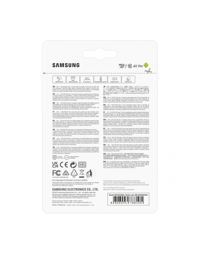 SAMSUNG PRO Plus 256GB microSD UHS-I U3 Full HD 4K UHD 180MB/s Read 130MB/s Write Memory Card Incl. SD-Adapter 2023 główny