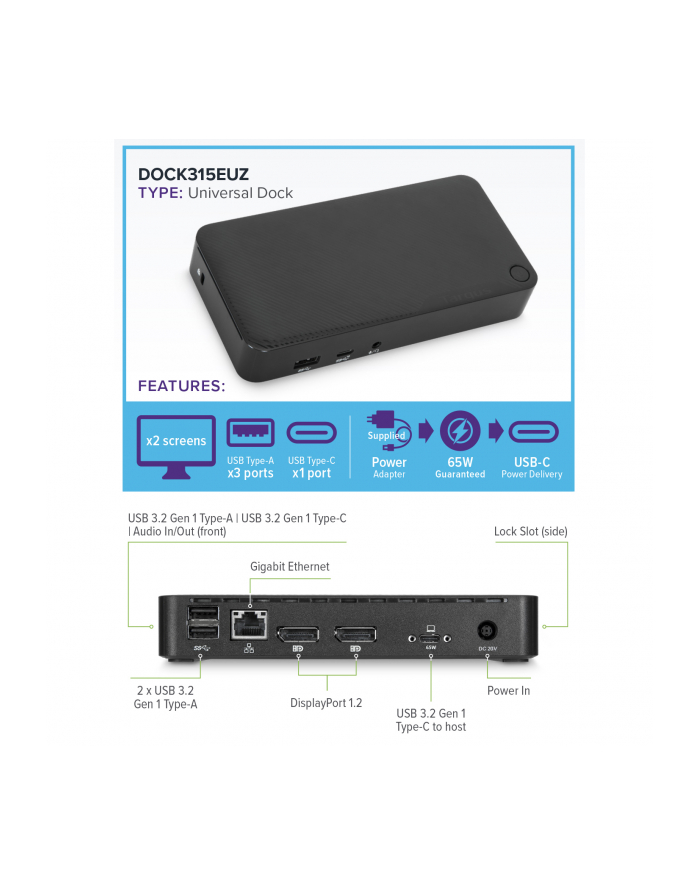 TARGUS Universal USB-C DV4K Docking Station with 65W Power Delivery główny