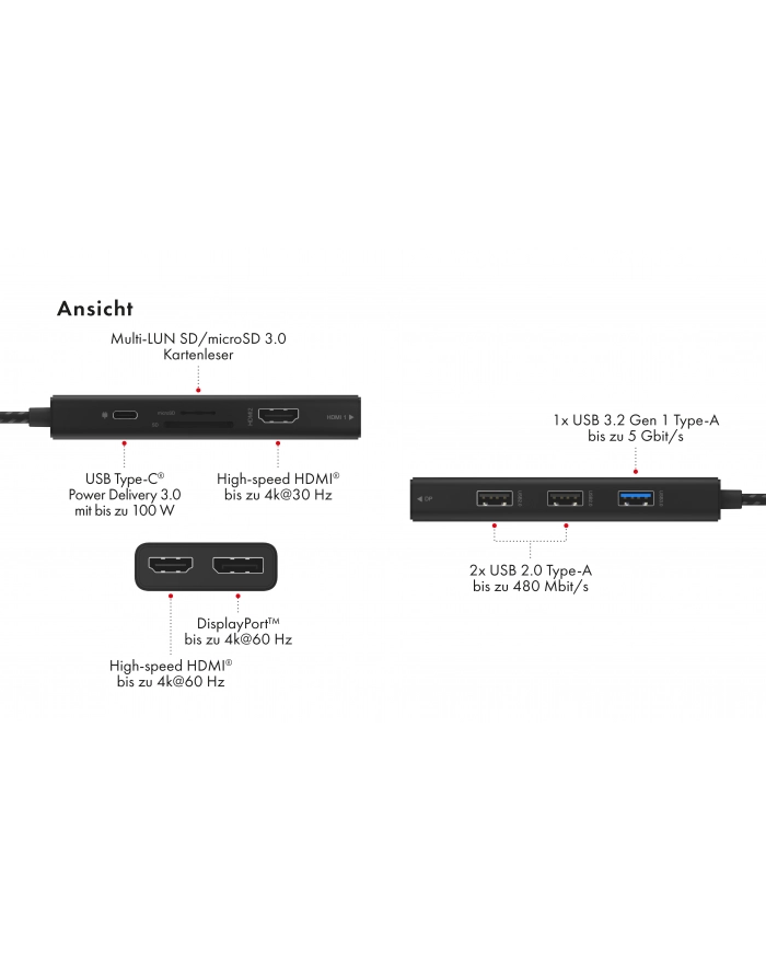 ICY BOX IB-DK4011-CPD Stacja dokująca USB Type-C 7w1 główny