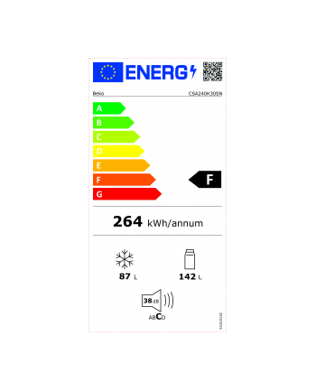 Chłodziarko-zamrażarka BEKO CSA240K30SN