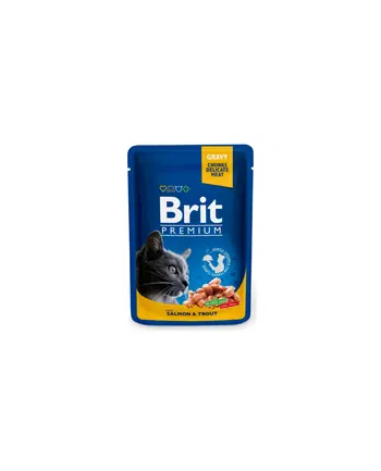 Brit Cat Pouches Salmon'amp;TROUT 100g