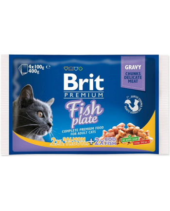 Brit Cat Pouches FISH PLATE 400g (4x100g) nr 1