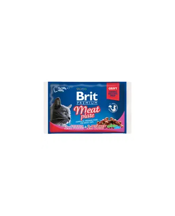 Brit Cat Pouches MEAT PLATE 400g (4x100g)