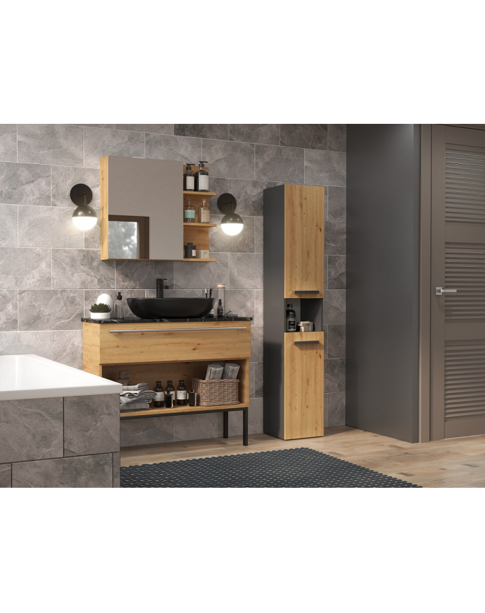 top e shop Szafka łazienkowa NEL III 31x30xH174 antracyt/artisan główny