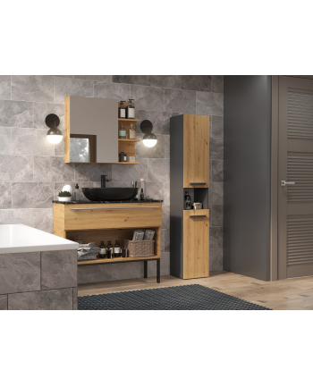 top e shop Szafka łazienkowa NEL III 31x30xH174 antracyt/artisan