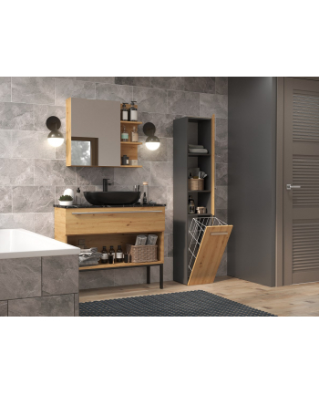 top e shop Szafka łazienkowa NEL IV 31x30xH174 antracyt/artisan