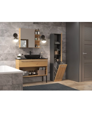 top e shop Szafka łazienkowa NEL IV 31x30xH174 antracyt/artisan