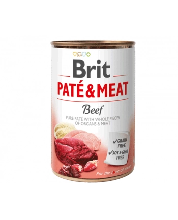 Karma BRIT PATÉ 'amp; MEAT z wołowiną dla psa 400g