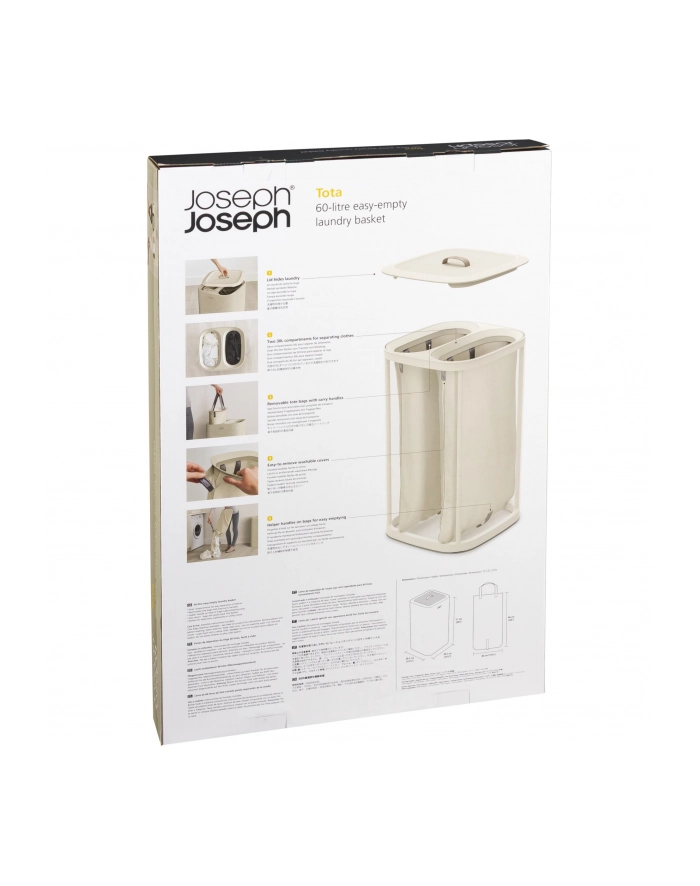 Podwójny kosz na pranie 60l ecru JOSEPH JOSEPH główny