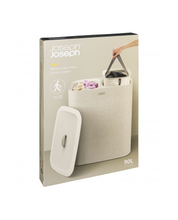 Podwójny kosz na pranie 60l ecru JOSEPH JOSEPH