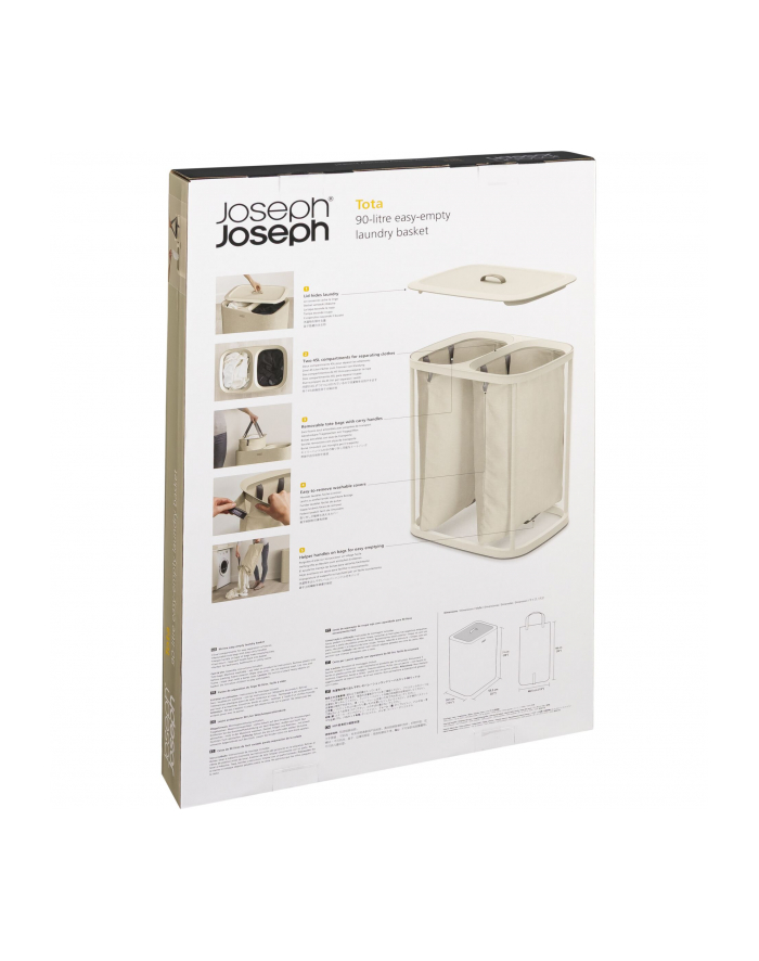 Podwójny kosz na pranie 60l ecru JOSEPH JOSEPH główny