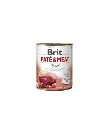 Karma BRIT PATÉ 'amp; MEAT z wołowiną dla psa 800g