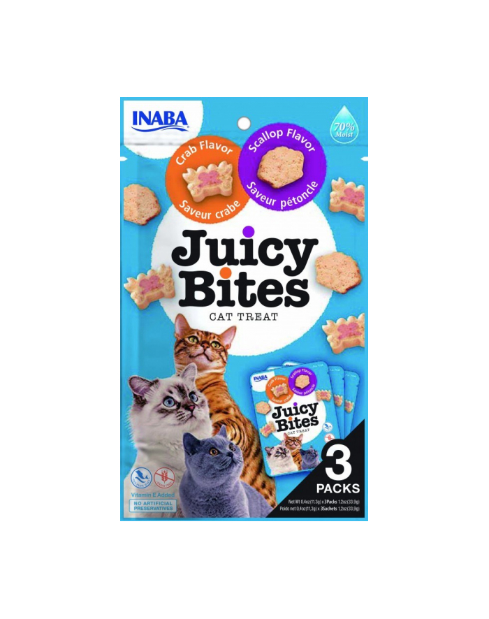 Przysmak Inaba JUICY BITES Przegrzebek i krab dla kota 3x11,3g główny