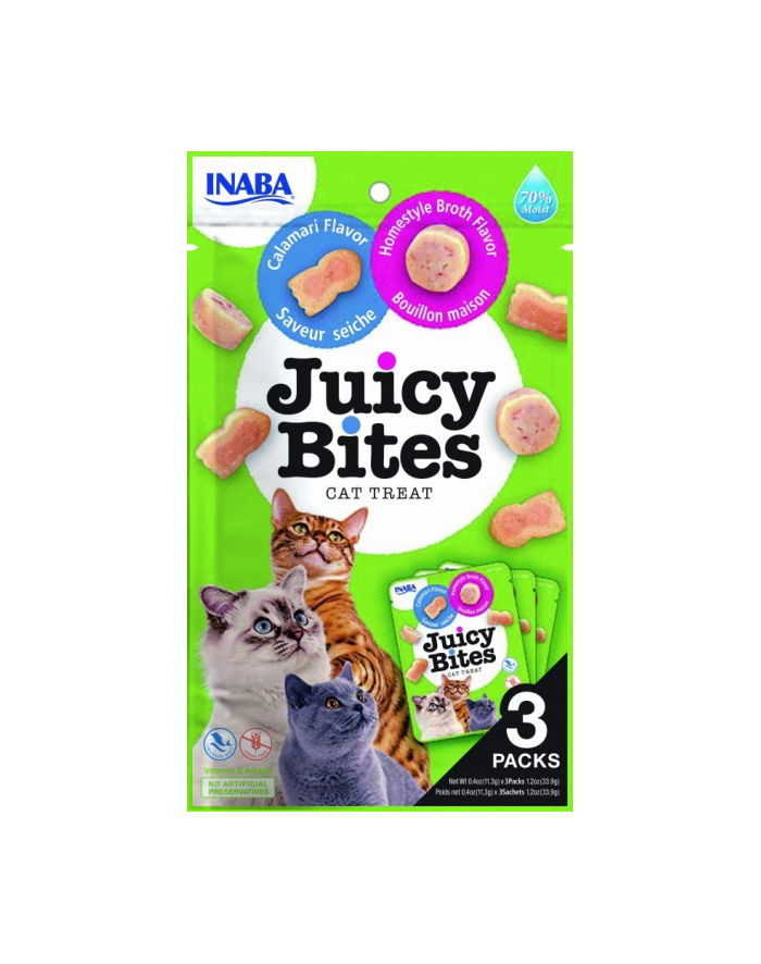 Przysmak Inaba JUICY BITES Rosół z kalmarami dla kota 3x11,3g główny