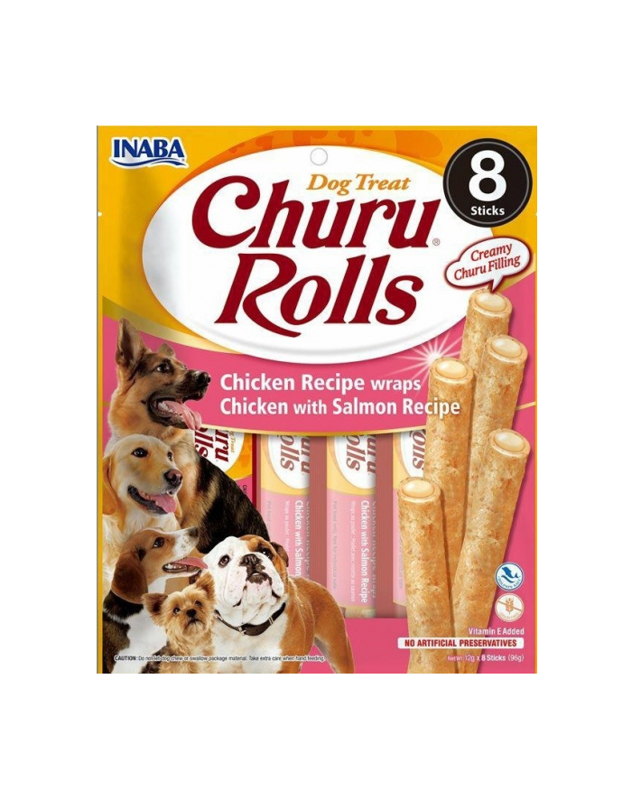 Przysmak Inaba CHURU ROLLS Kurczak i łosoś dla psa 8x12g główny