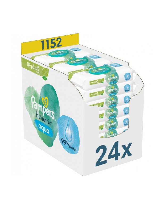 Chusteczki nawilżane PAMPERS Harmonie Plastic-Free 24x48szt główny