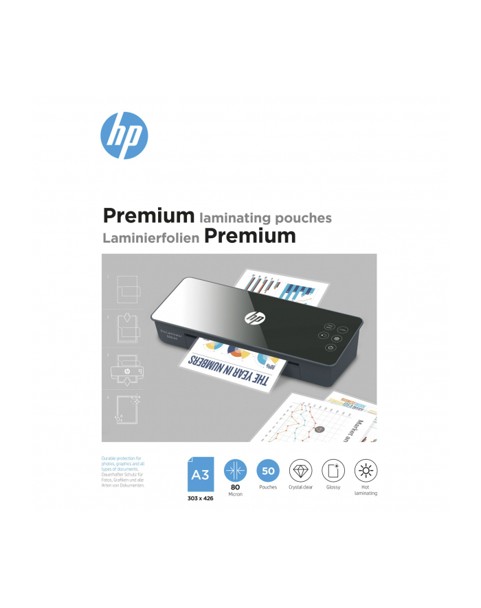 hewlett-packard Folia laminacyjna HP PREMIUM A3 80 mic, 50 szt główny