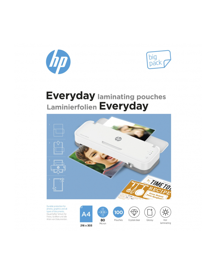 hewlett-packard Folia laminacyjna HP EVERYDAY A4 80 mic, 100 szt główny