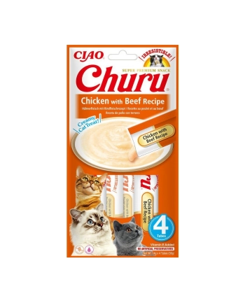 Przysmak Inaba CHURU Kurczak z wołowiną dla kota 4x14g
