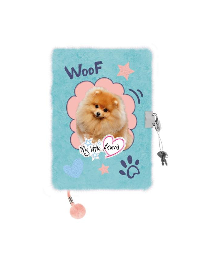 majewski Pamiętnik z kłódką włochacz A5 96k My Little Friend Fluffy dog główny