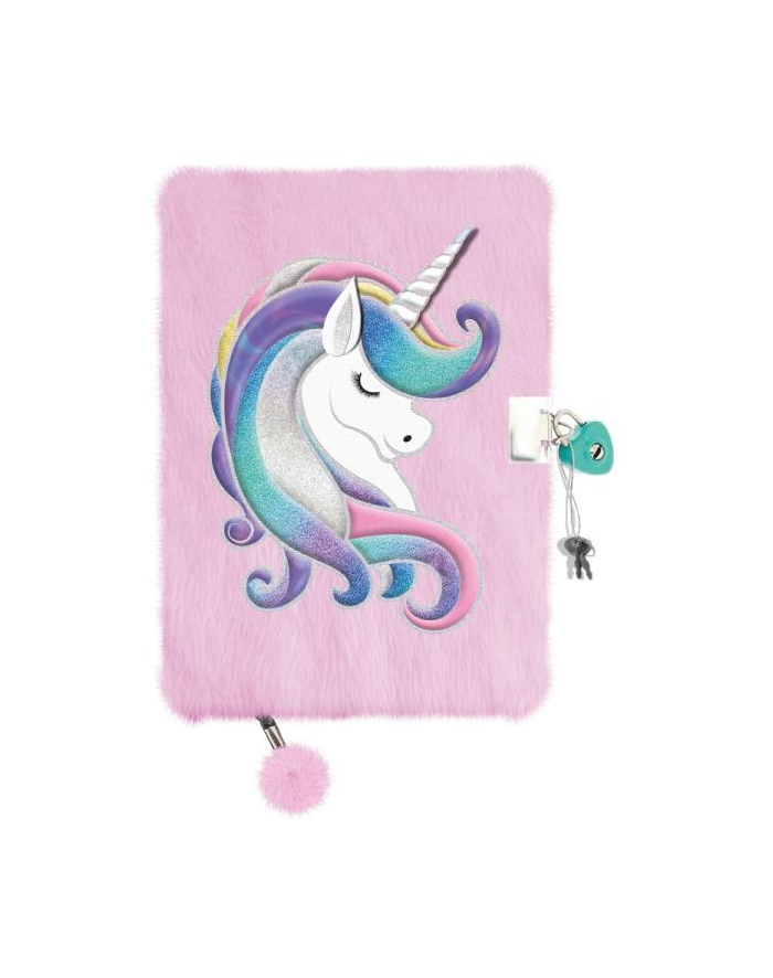 majewski Pamiętnik z kłódką 3D włochacz A5 96k My Little Friend Unicorn główny