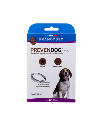 FRANCOD-EX Obroża biobójcza PREVENDOG 60 cm dla małych i średnich psów do 25 kg - 1 szt