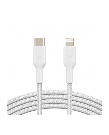 BELKIN KABEL BRAID-ED USB-C - LIGHTNING, 1M, BIAŁY