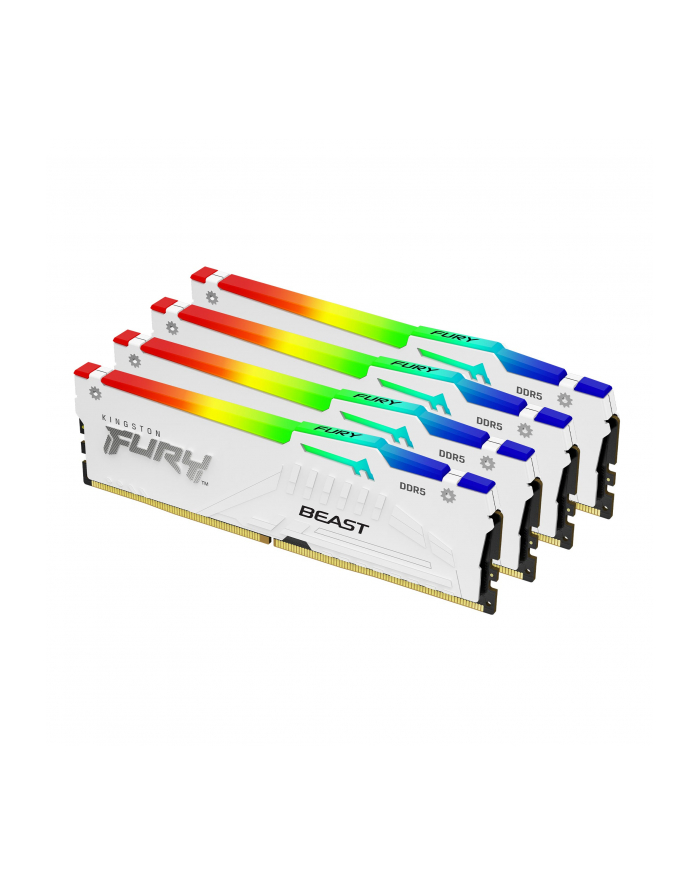 KINGSTON DDR5 128GB 5200Mhz CL40 FURY Beast White RGB KITx4 główny