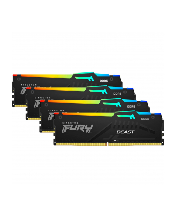 kingston Pamięć DDR5 Fury Beast RGB 128GB(4*32GB)/5200 CL40 czarna