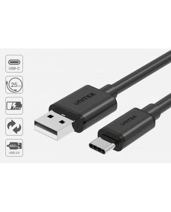 unitek Kabel USB-C - USB-A 2.0 , 3M, M/M, C14069BK