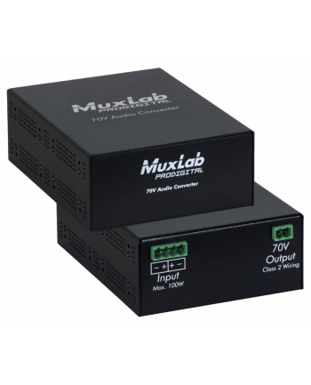 muxlab 70V Audio Converter (500755-70V) - obsługa systemów głośnikowych 70V