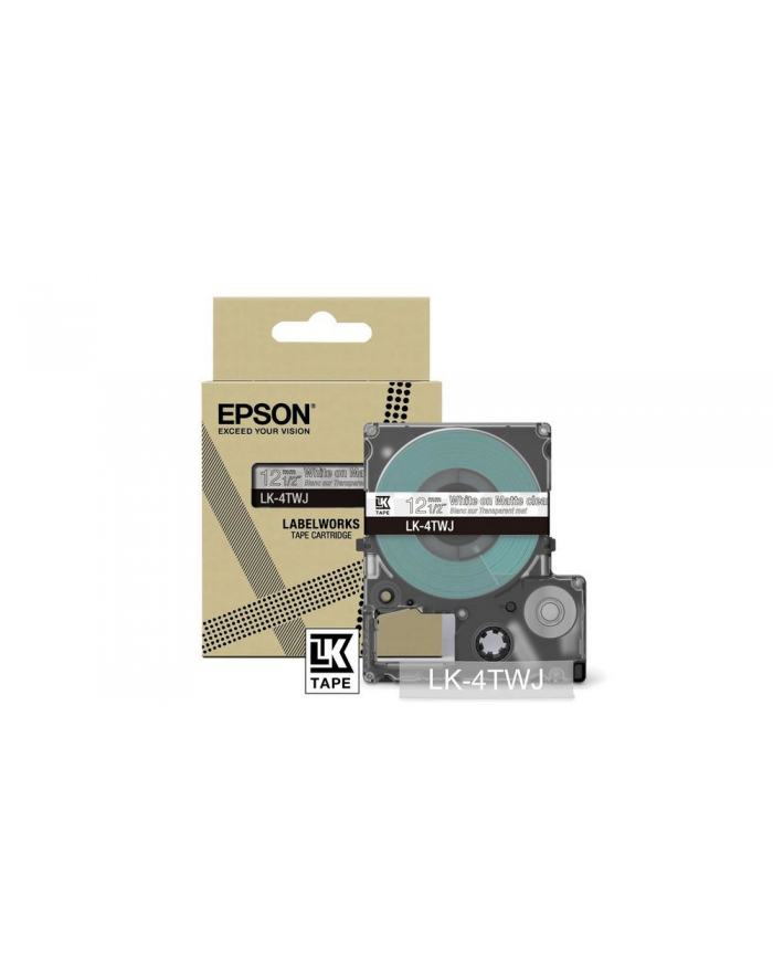 EPSON Matte Tape Clear/White 12mm 8m LK-4TWJ główny