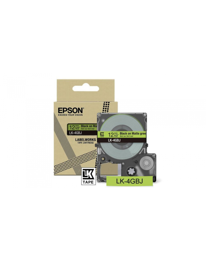EPSON Matte Tape Green/Black 12mm 8m LK-4GBJ główny